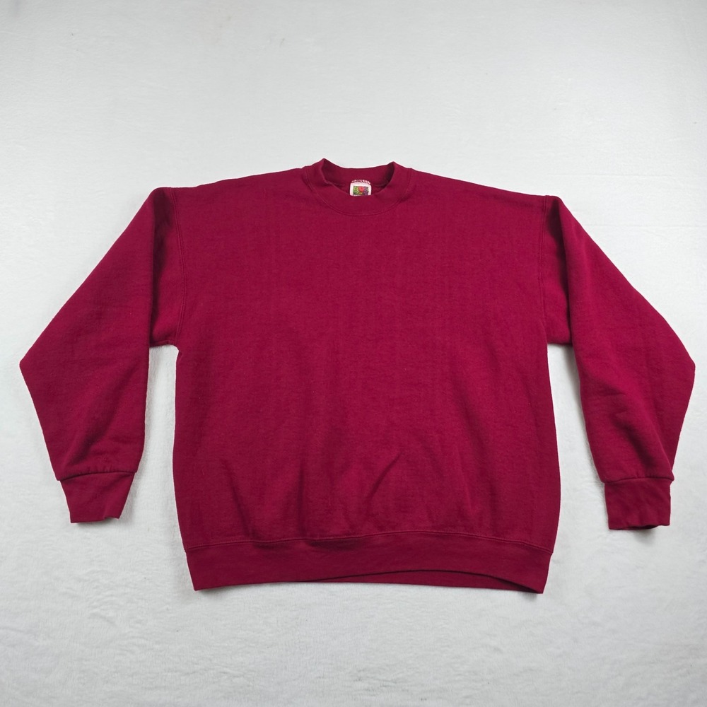 Vintage Fruit of the Loom Best Maroon Crewneck Sweatshirt Mens XL Burgundy 90s